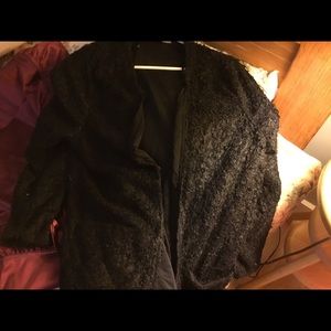 Soft fuzzy lined sweater jacket